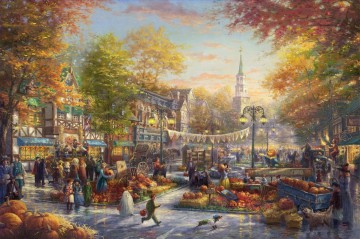 Thomas Kinkade Painting - The Pumpkin Festival Thomas Kinkade